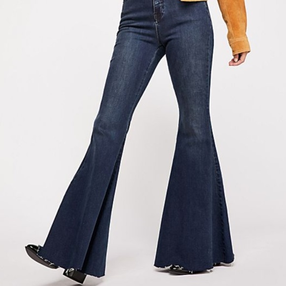 Free People Denim - Free People CRVY Super High-Rise LaceUp Flare Jean